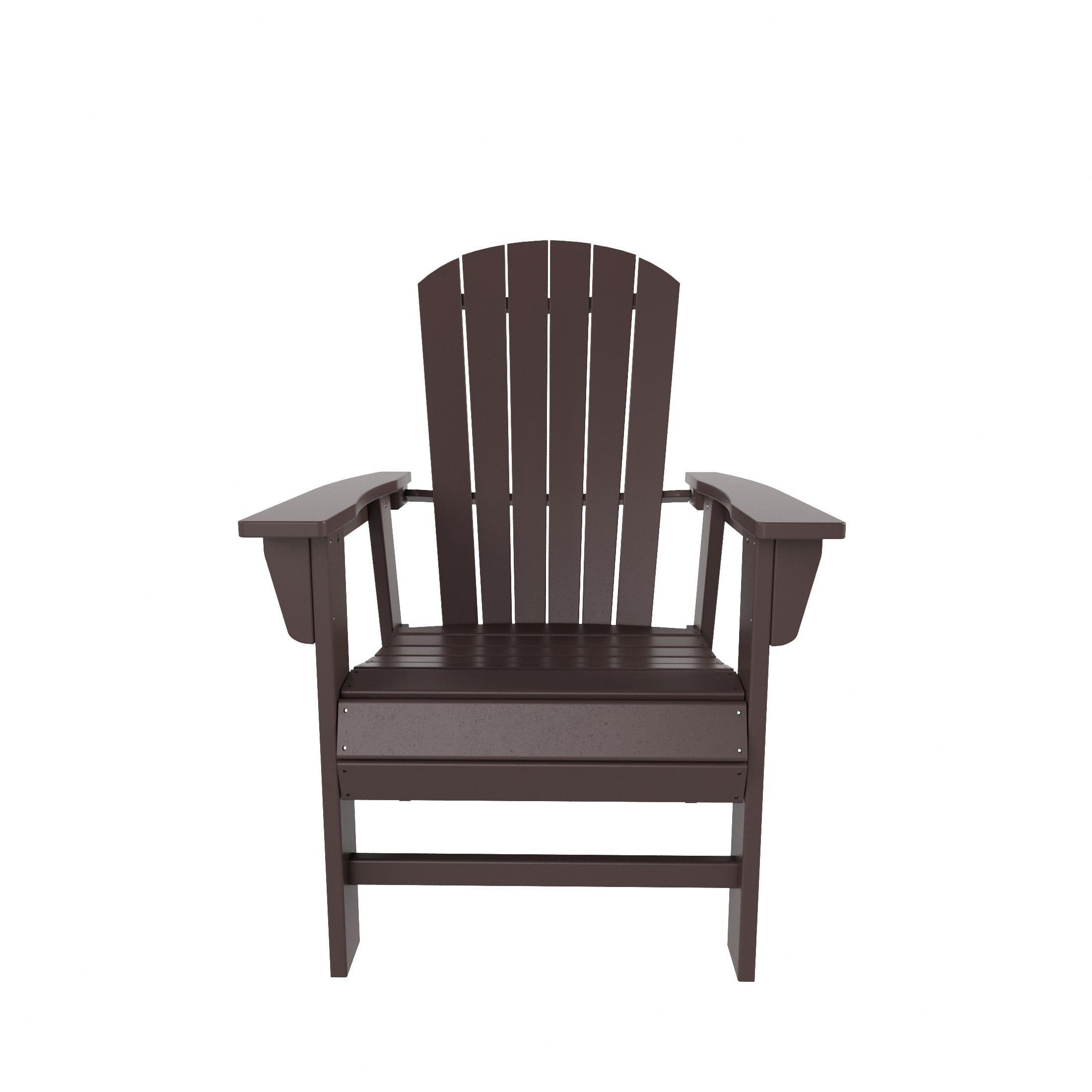 Portside 5 Piece Square Table Shell Back Adirondack Chair Dining Set - Costaelm