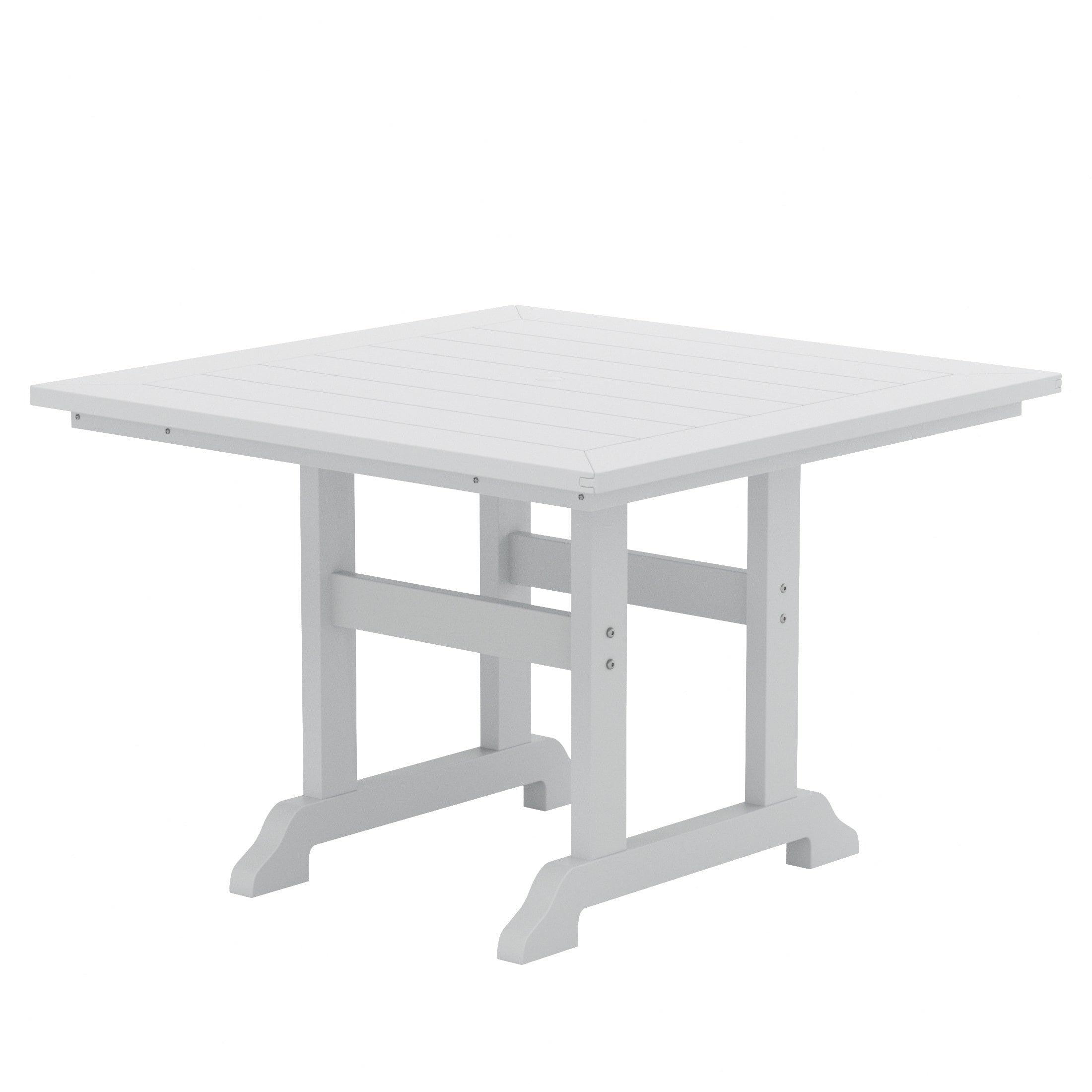 Portside 5 Piece Square Table Shell Back Adirondack Chair Dining Set - Costaelm