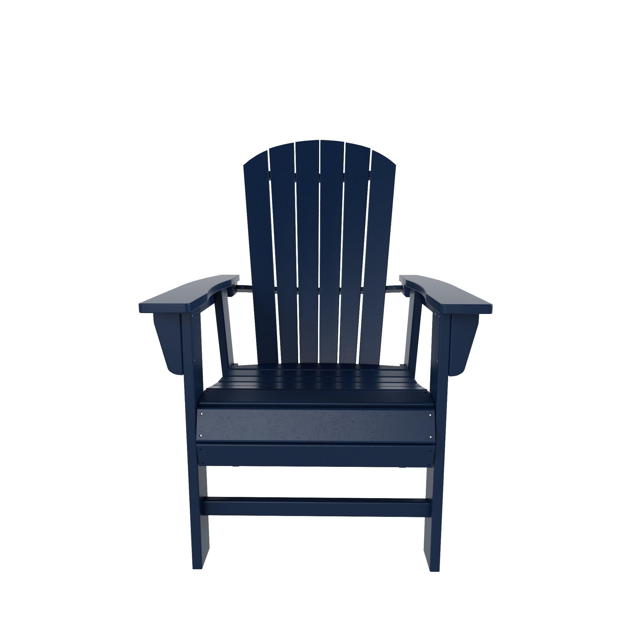 Portside 5 Piece Square Table Shell Back Adirondack Chair Dining Set - Costaelm