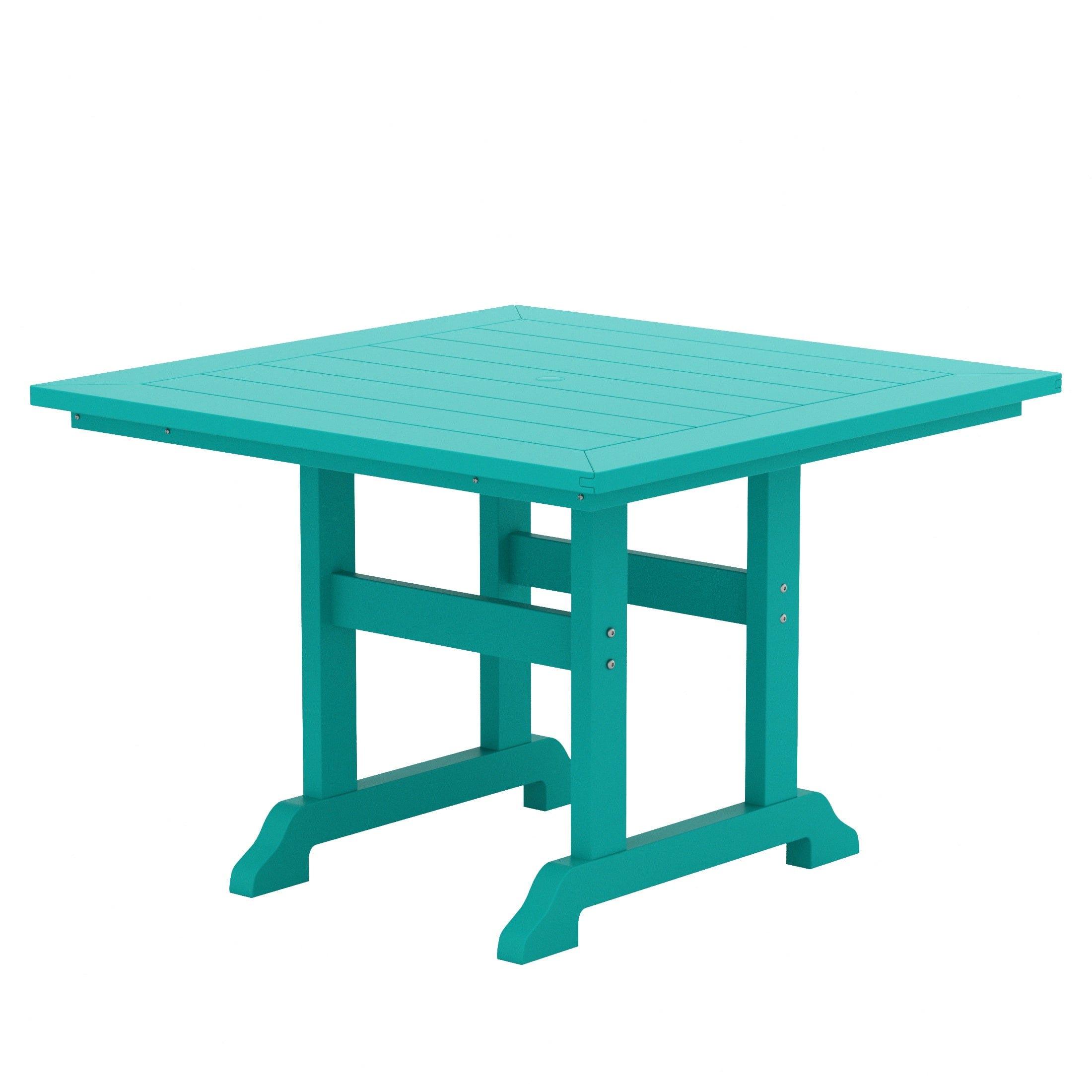 Portside 5 Piece Square Table Shell Back Adirondack Chair Dining Set - Costaelm