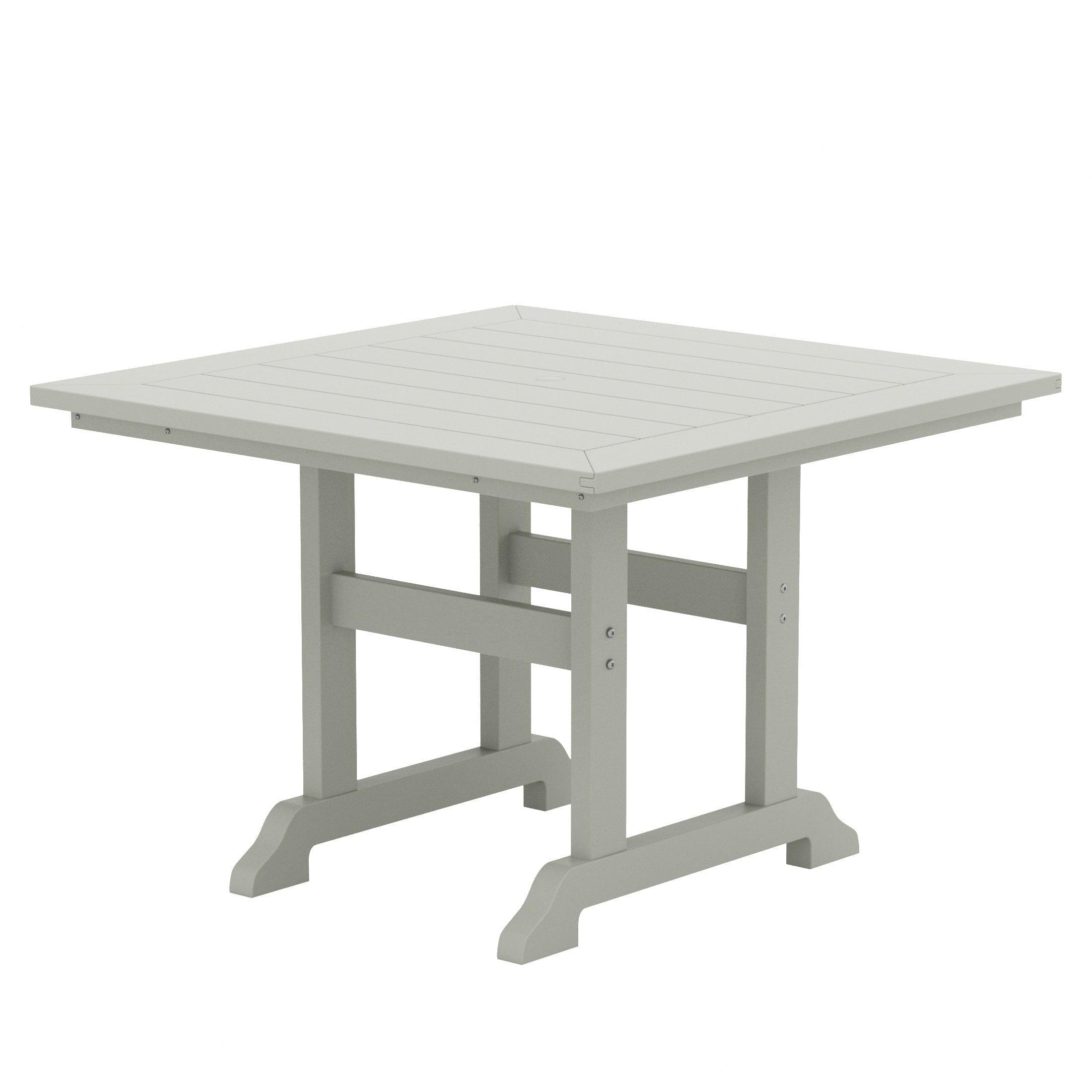 Portside 5 Piece Square Table Shell Back Adirondack Chair Dining Set - Costaelm