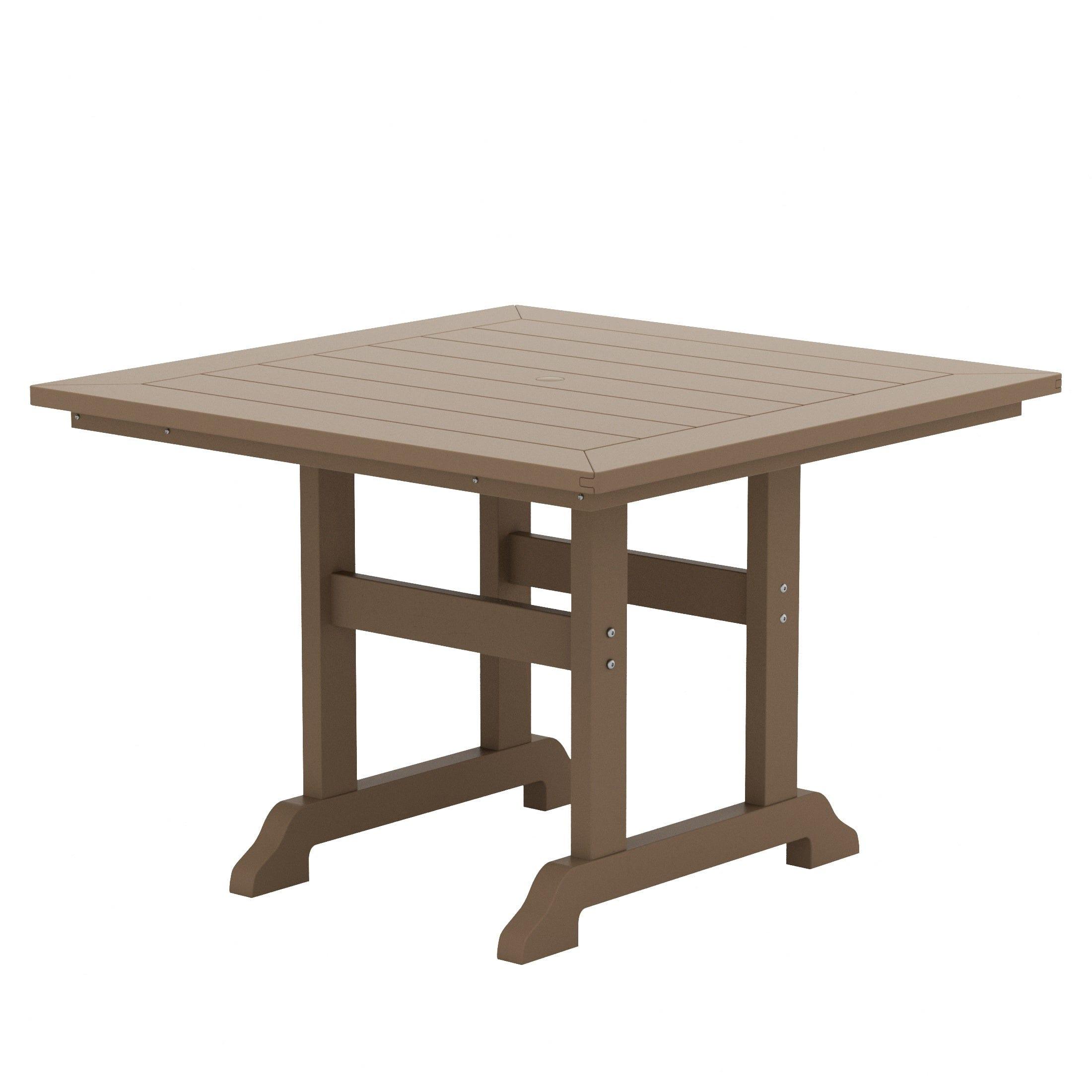 Portside 5 Piece Square Table Shell Back Adirondack Chair Dining Set - Costaelm