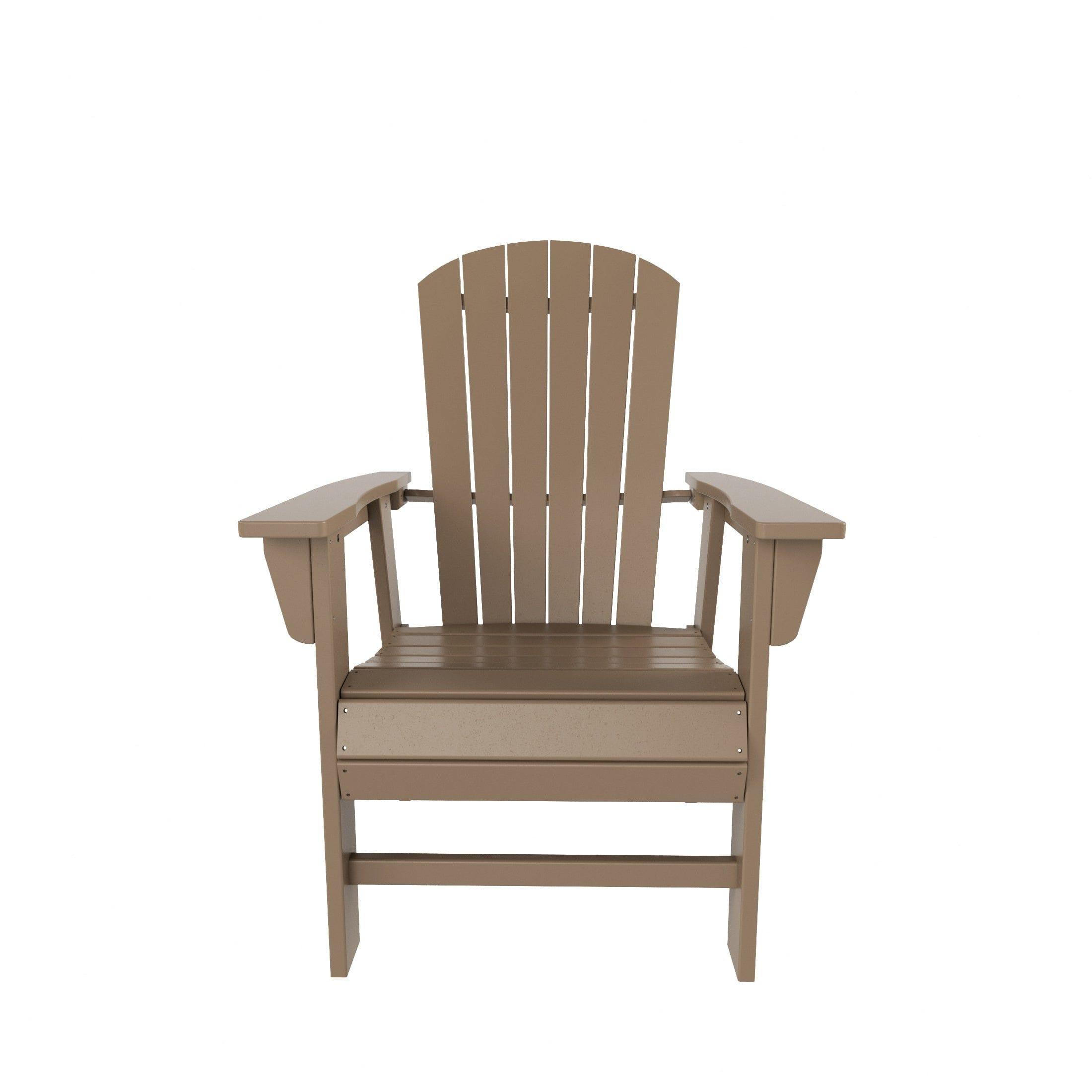 Portside 5 Piece Square Table Shell Back Adirondack Chair Dining Set - Costaelm