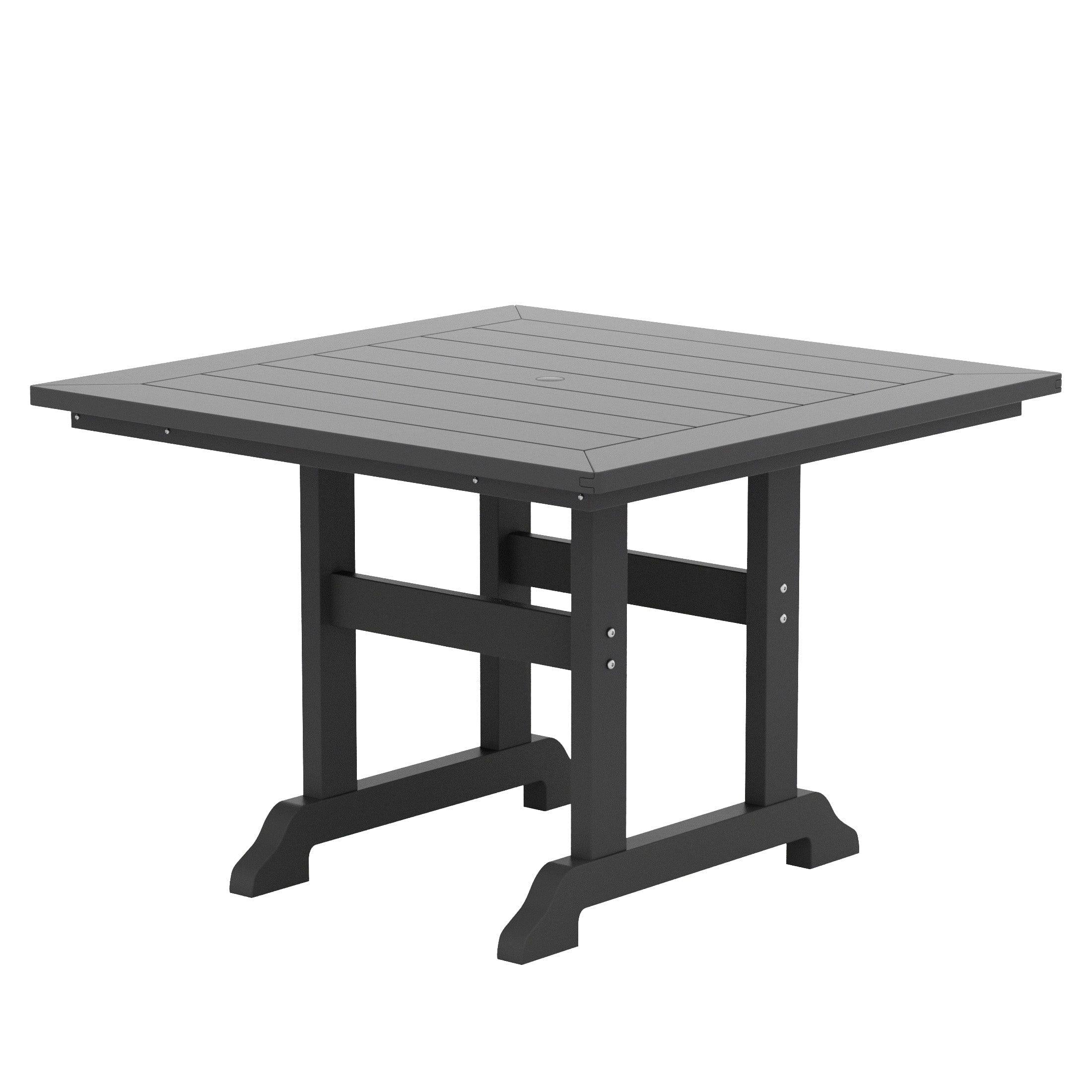 Portside 5 Piece Square Table Shell Back Adirondack Chair Dining Set - Costaelm