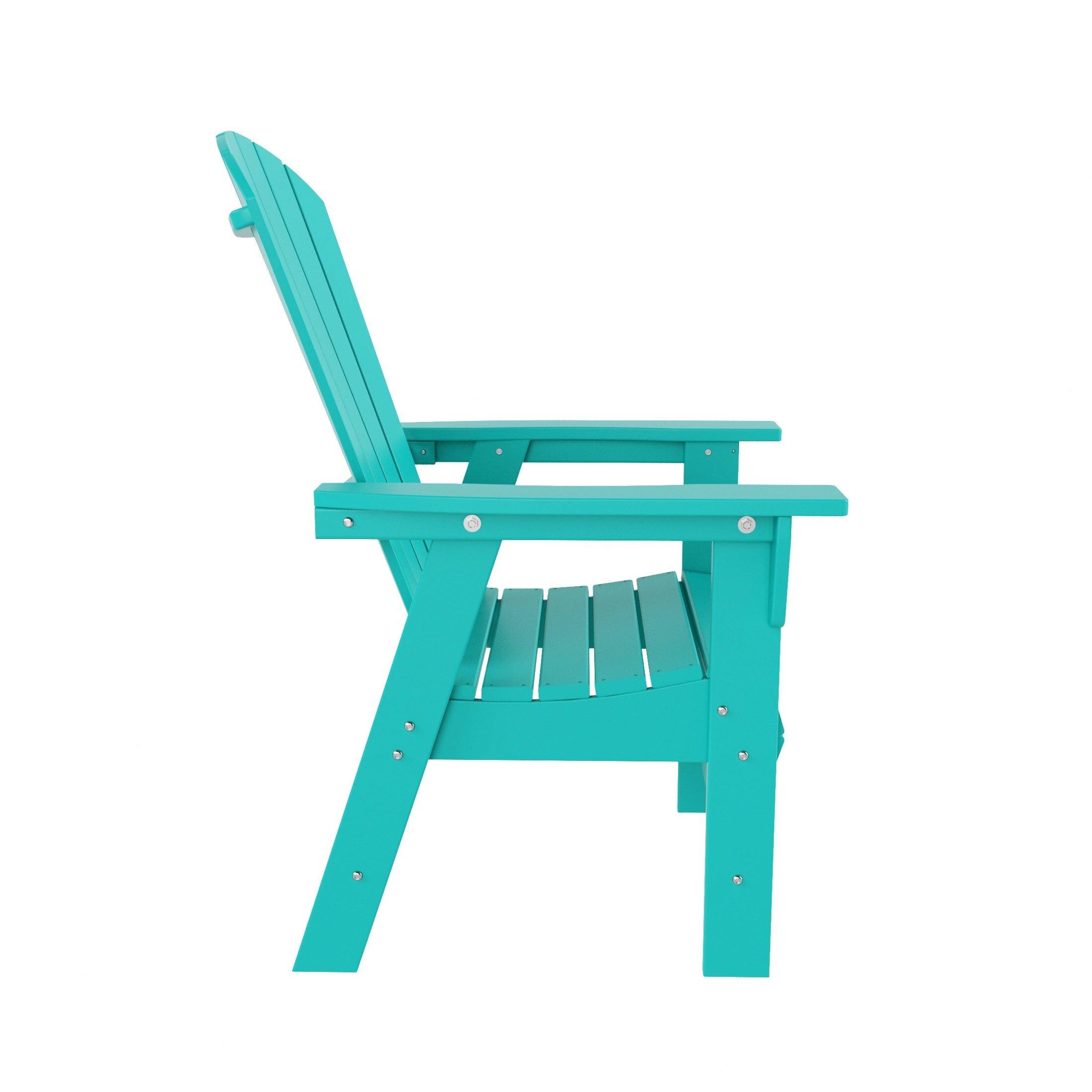Portside 5 Piece Square Table Shell Back Adirondack Chair Dining Set - Costaelm