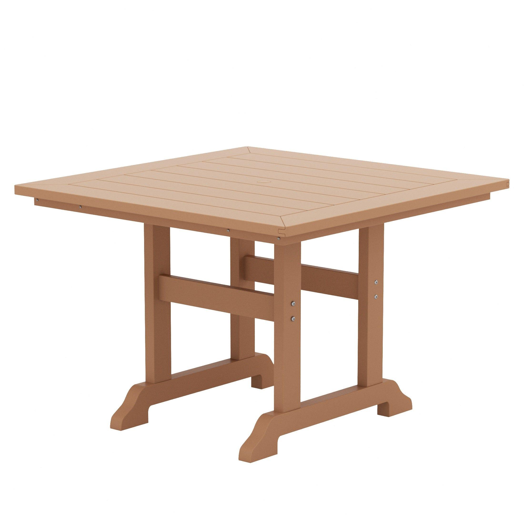 Portside 5 Piece Square Table Shell Back Adirondack Chair Dining Set - Costaelm