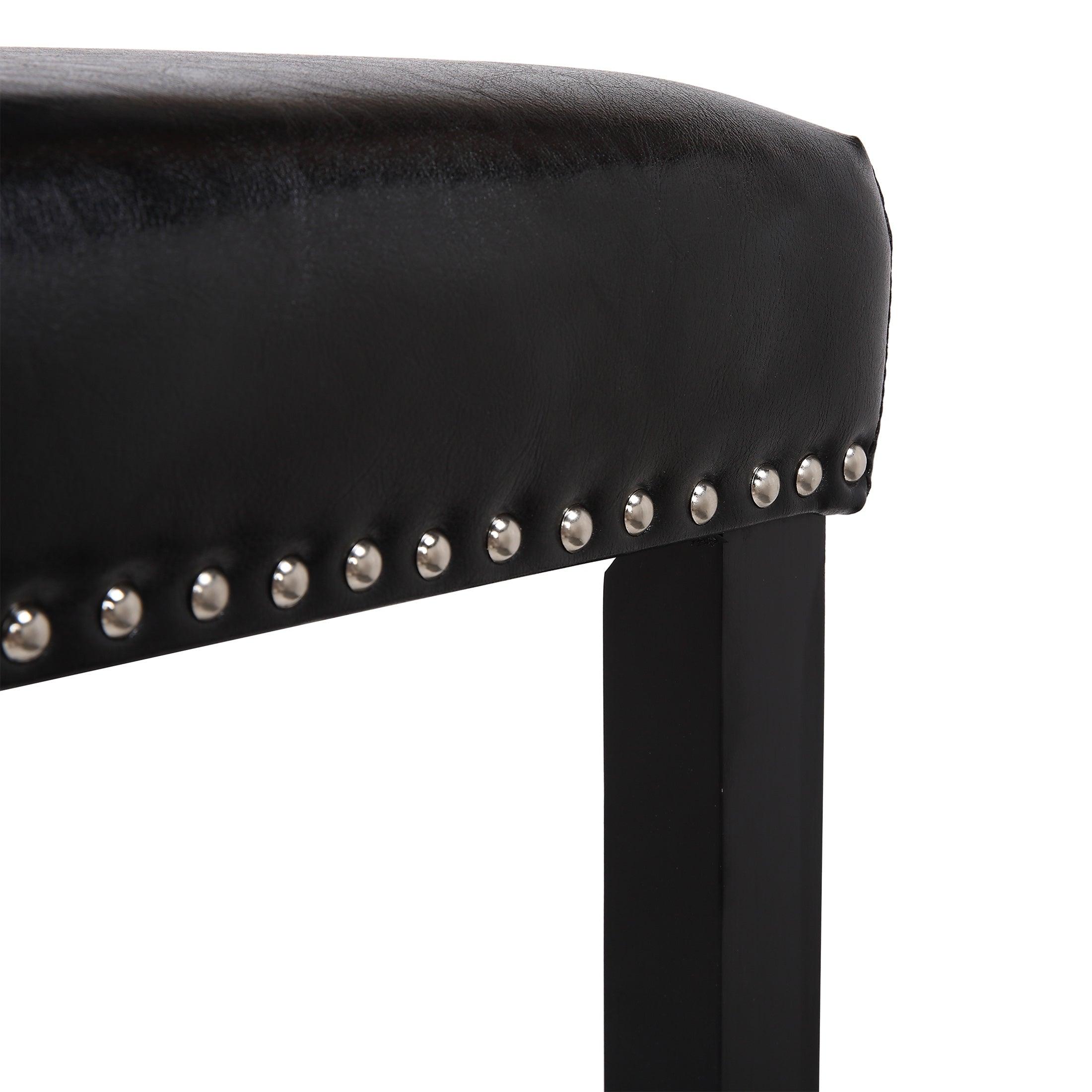 Bulmon 24" inch Upholstered Bar Stool with Nailhead Trim - Costaelm