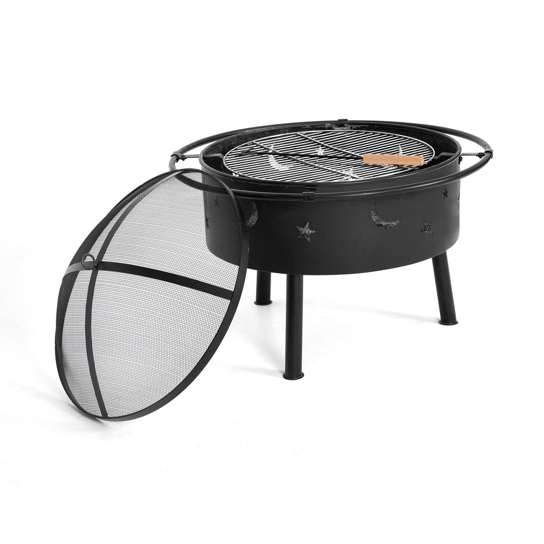 Robin Star Moon Steel Wood Burning Fire Pit - Costaelm
