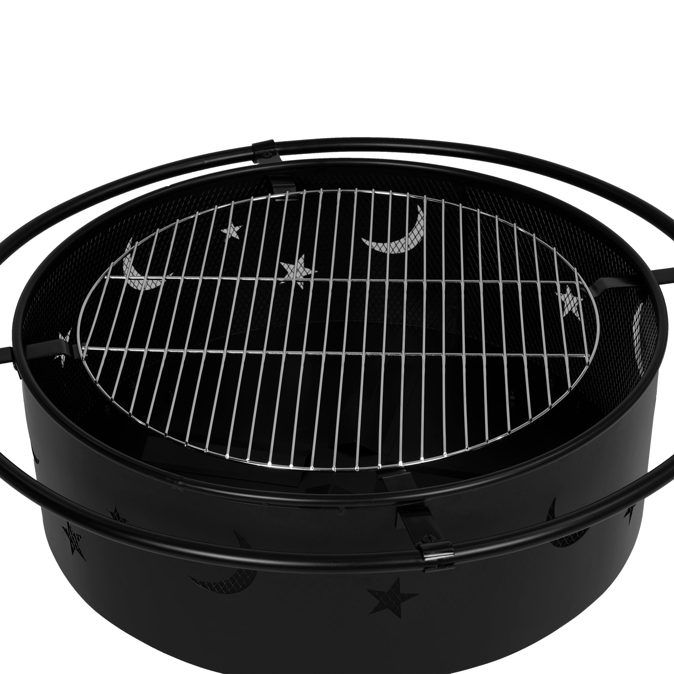 Robin Star Moon Steel Wood Burning Fire Pit - Costaelm