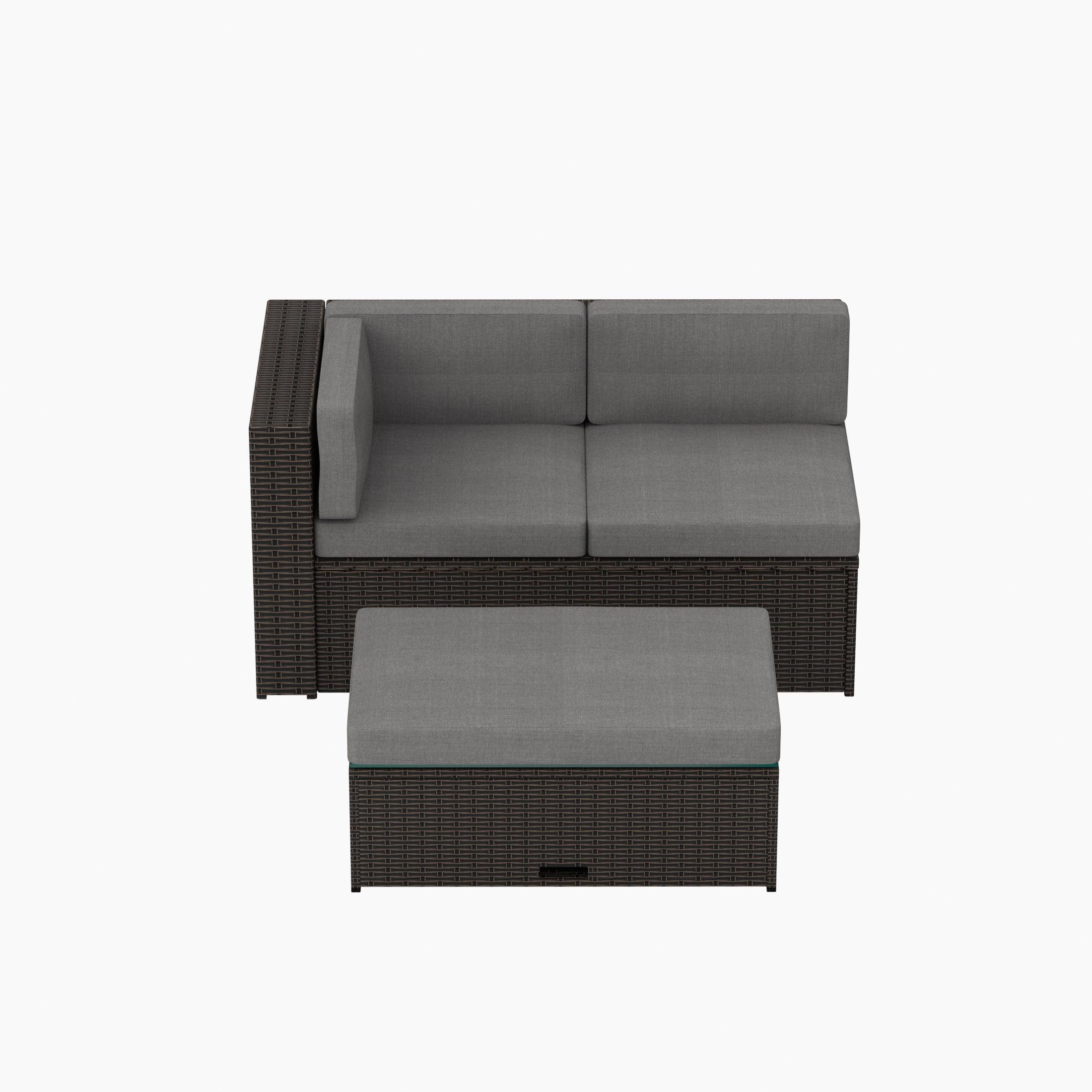 Stonewood 2-Piece Outdoor Patio Sets with Cushion Ottoman - Costaelm
