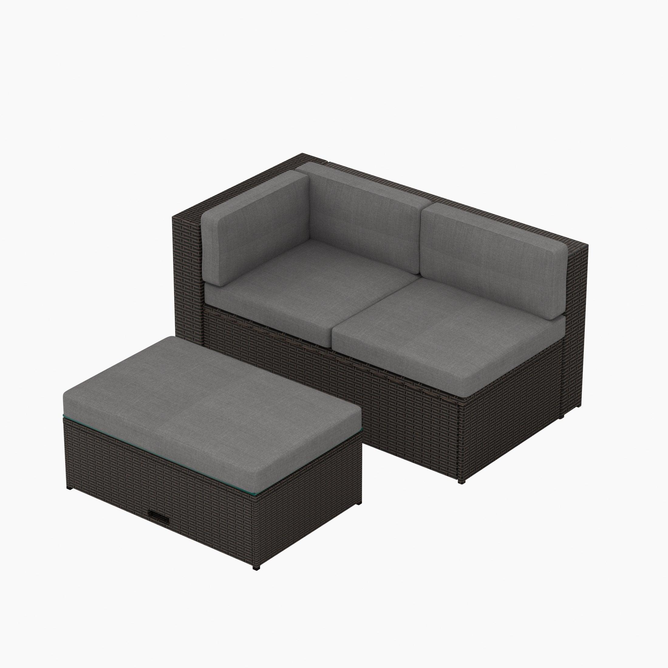 Stonewood 2-Piece Outdoor Patio Sets with Cushion Ottoman - Costaelm