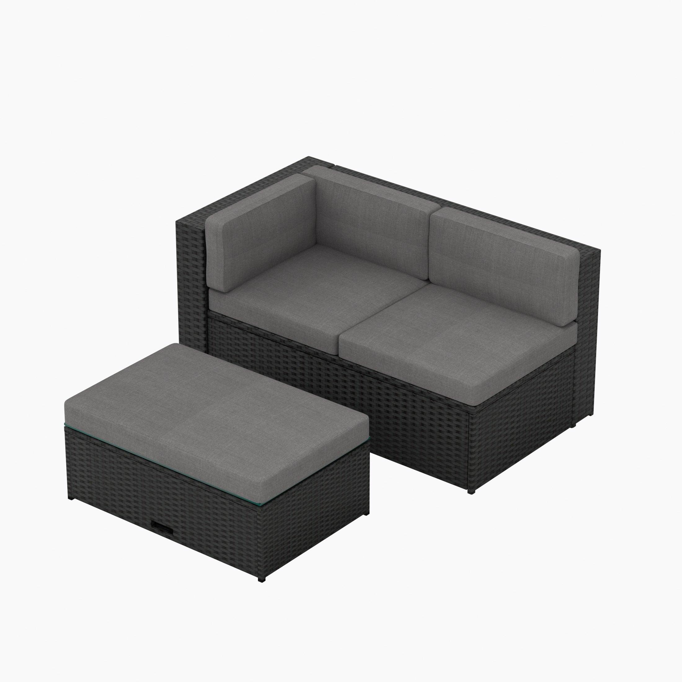 Stonewood 2-Piece Outdoor Patio Sets with Cushion Ottoman - Costaelm