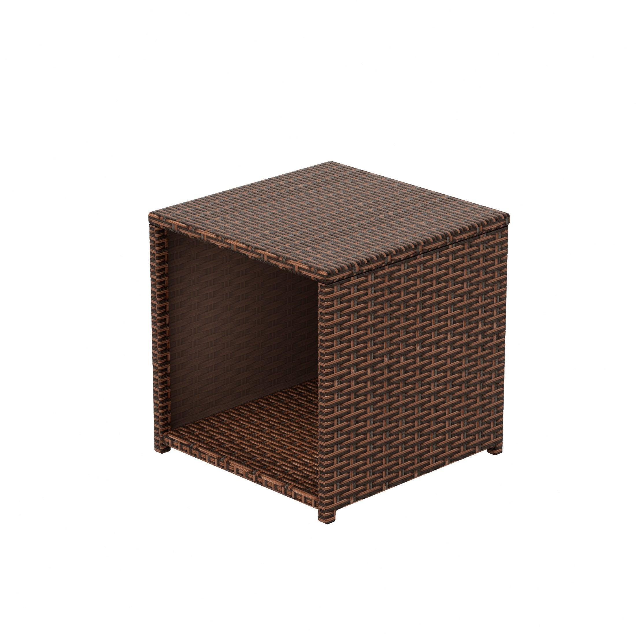 Wynston 2-Pieces Set Cube Ottoman with  Square Side Table - Costaelm
