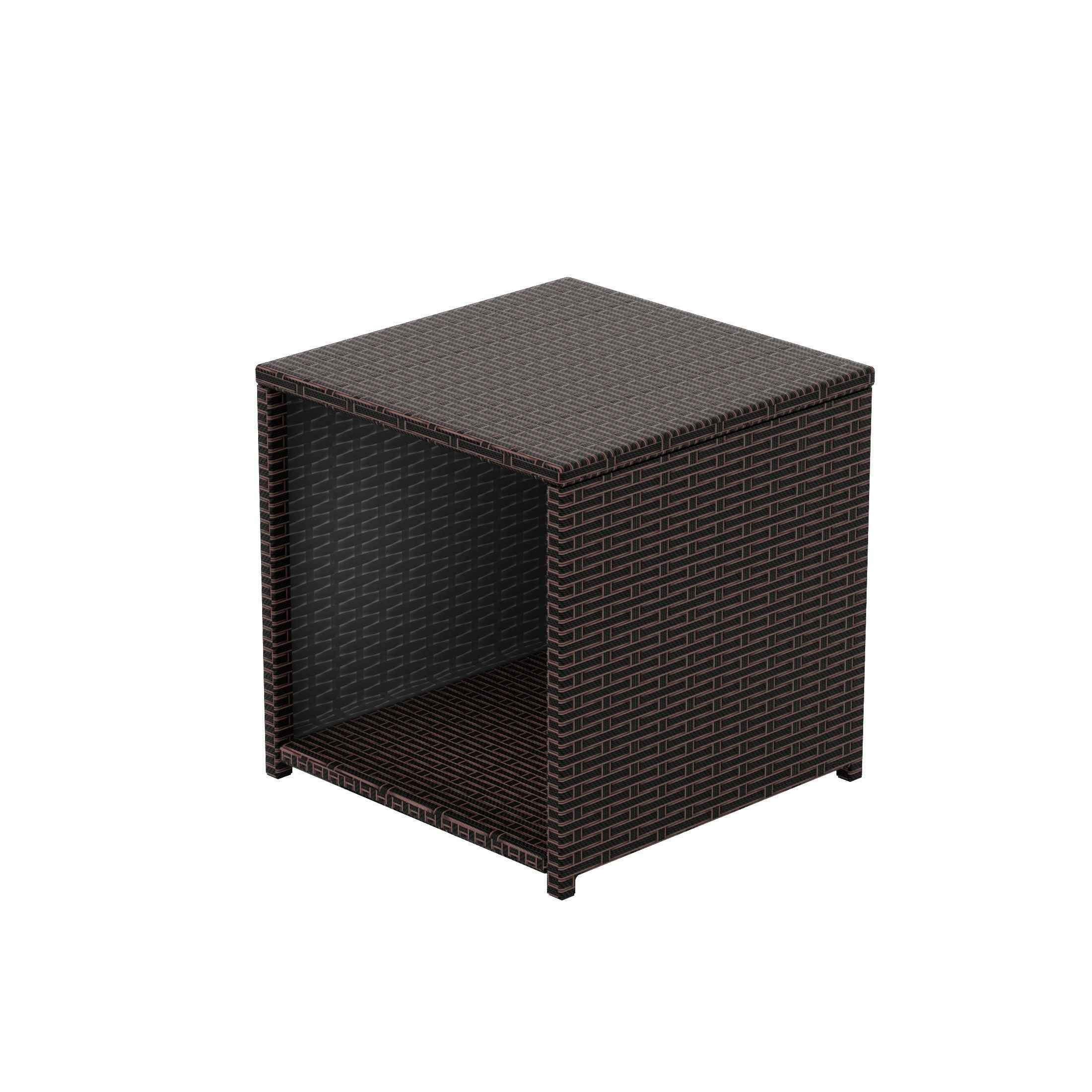Wynston 2-Pieces Set Cube Ottoman with  Square Side Table - Costaelm