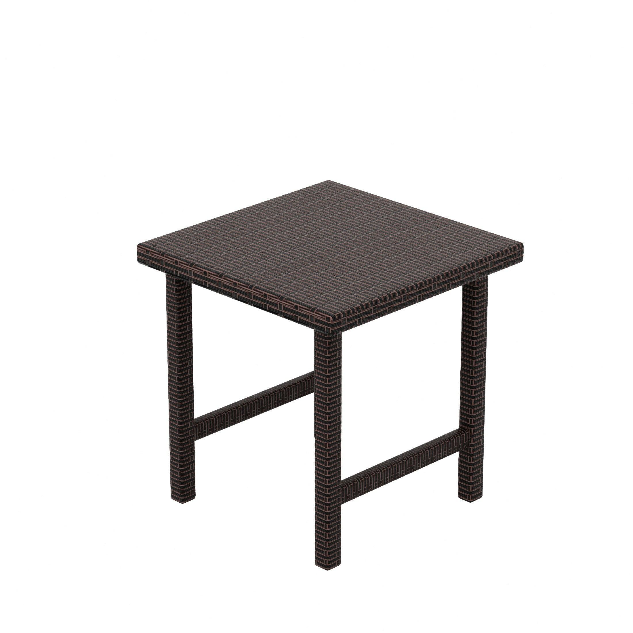 Wynston 2-Pieces Set Cube Ottoman with  Square Side Table - Costaelm