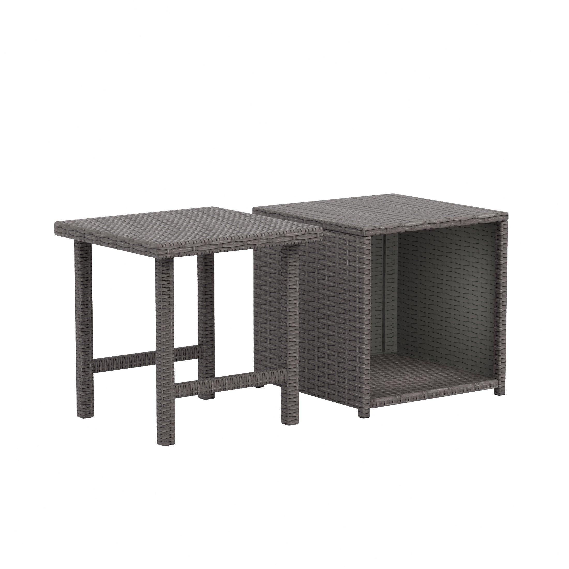 Wynston 2-Pieces Set Cube Ottoman with  Square Side Table - Costaelm