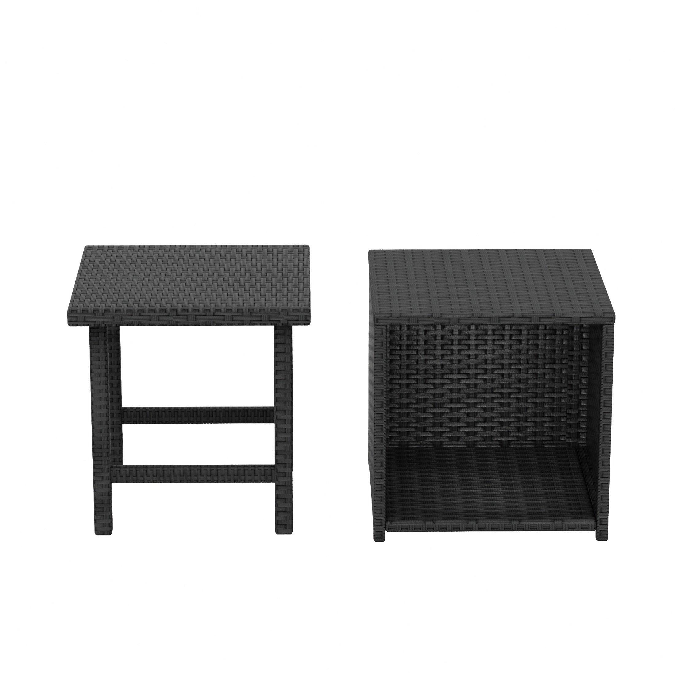 Wynston 2-Pieces Set Cube Ottoman with  Square Side Table - Costaelm