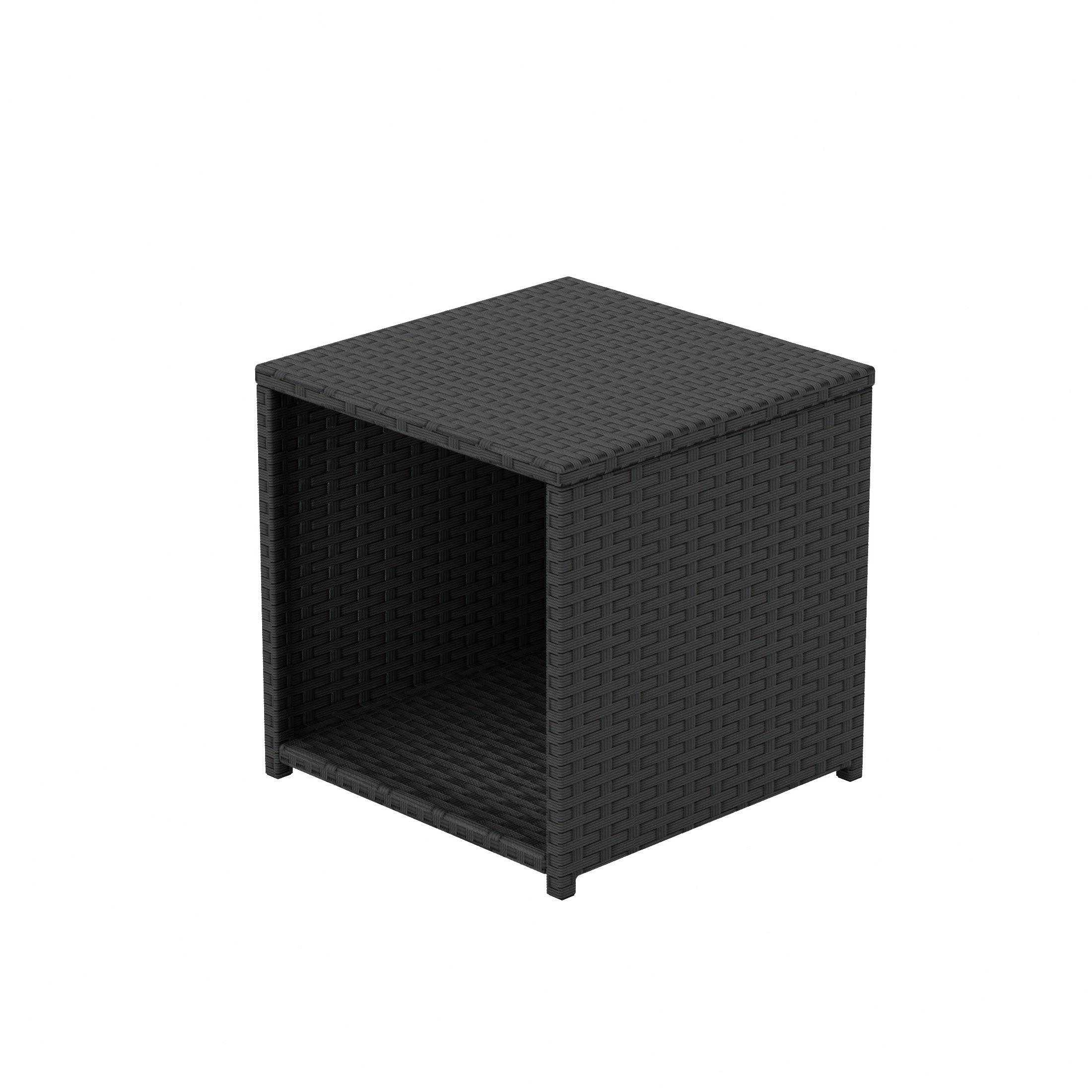 Wynston 2-Pieces Set Cube Ottoman with  Square Side Table - Costaelm