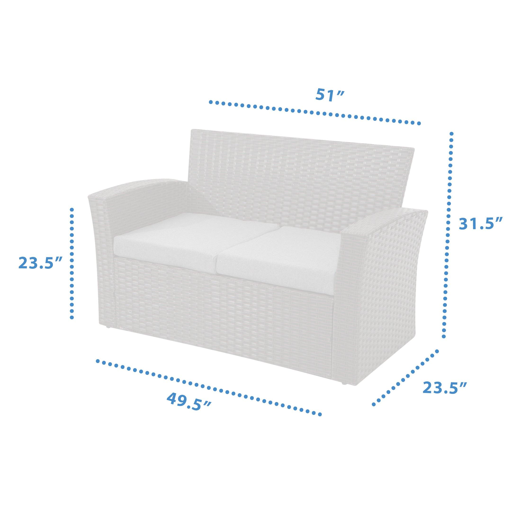 Wynston 4-Piece Outdoor Patio Conversation Set Black PE Rattan Wicker - Costaelm