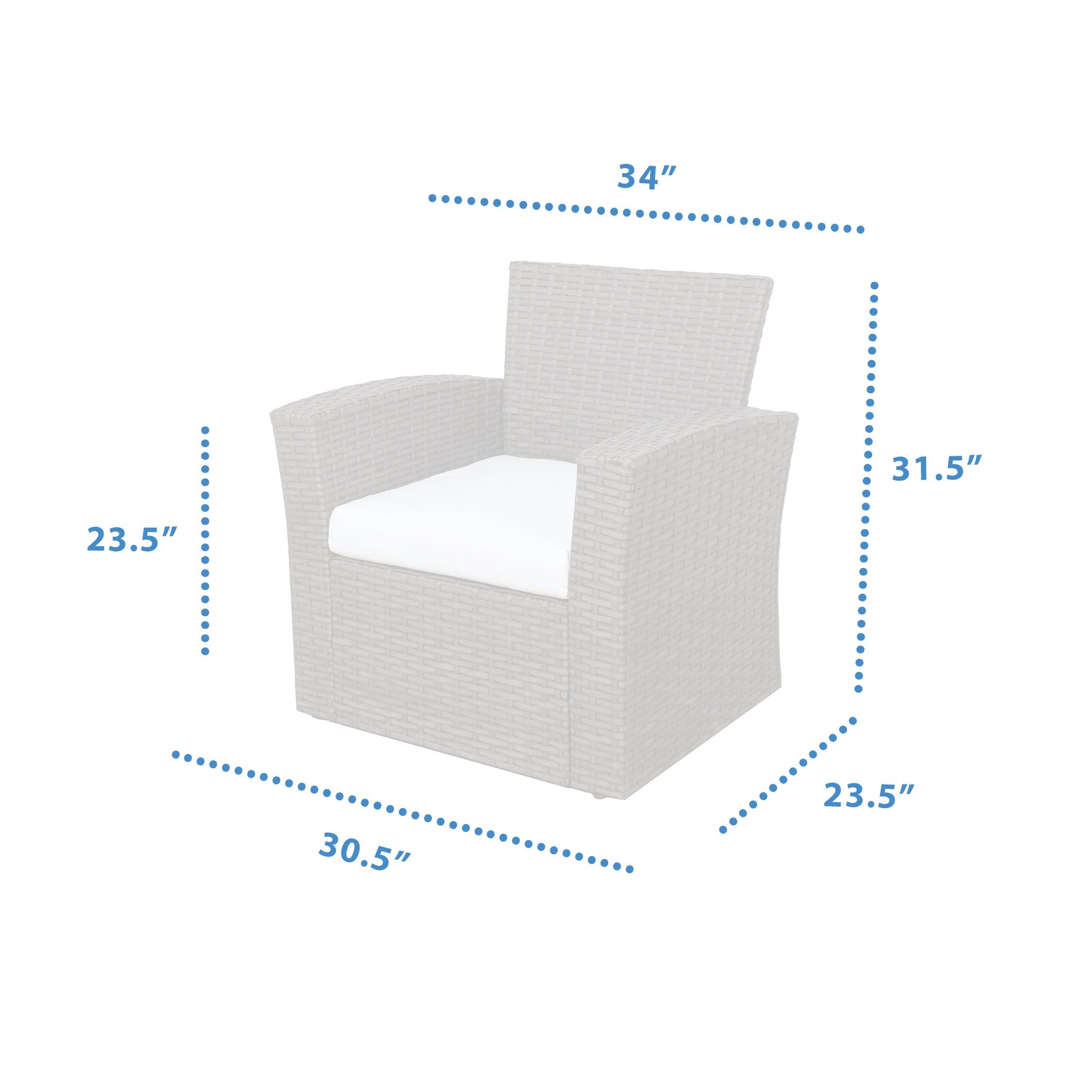 Wynston 4-Piece Outdoor Patio Conversation Set Black PE Rattan Wicker - Costaelm