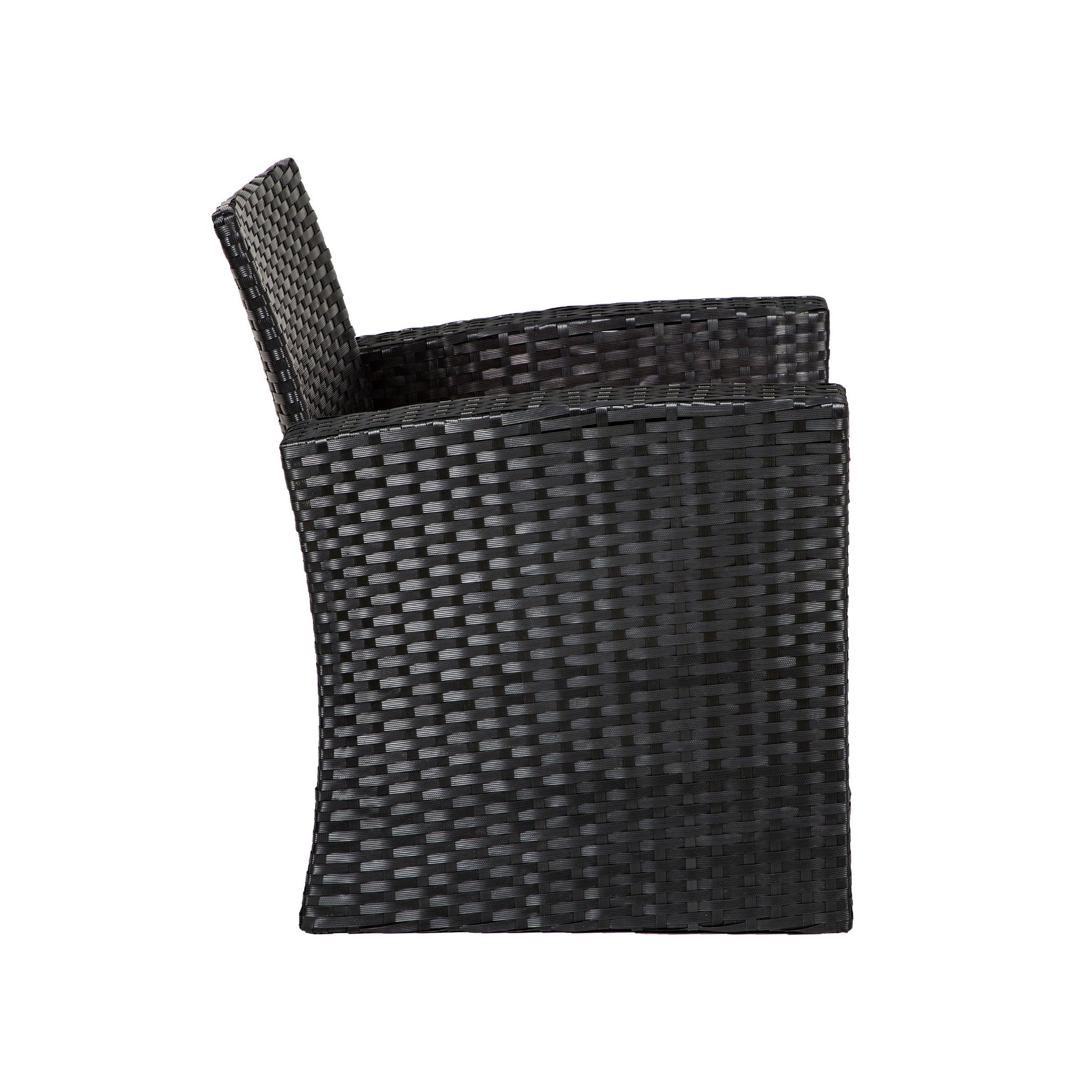Wynston 4-Piece Outdoor Patio Conversation Set Black PE Rattan Wicker - Costaelm