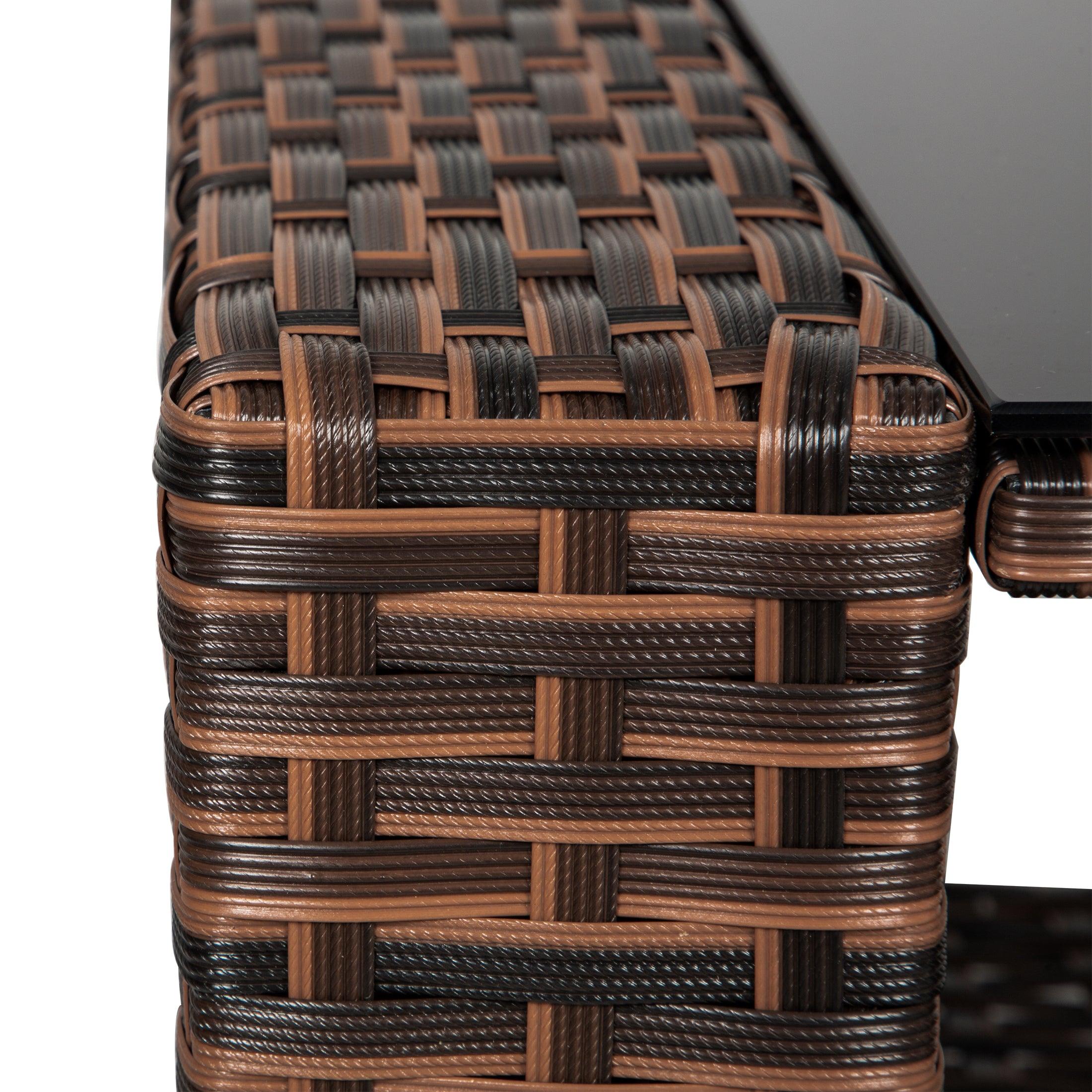 Wynston 4-Piece Outdoor Patio Conversation Set Brown PE Rattan Wicker - Costaelm