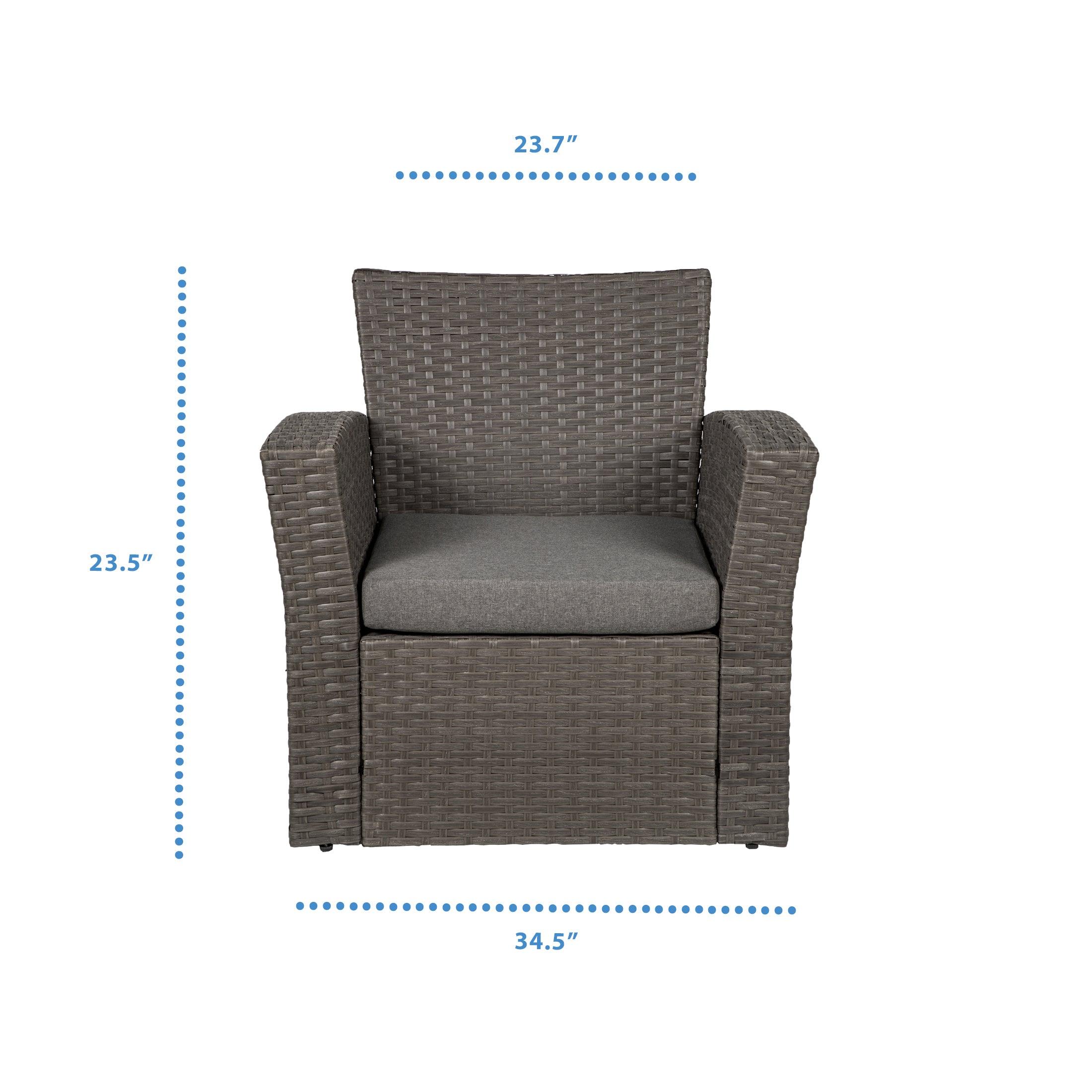 Wynston 4-Piece Outdoor Patio Conversation Set Brown PE Rattan Wicker - Costaelm