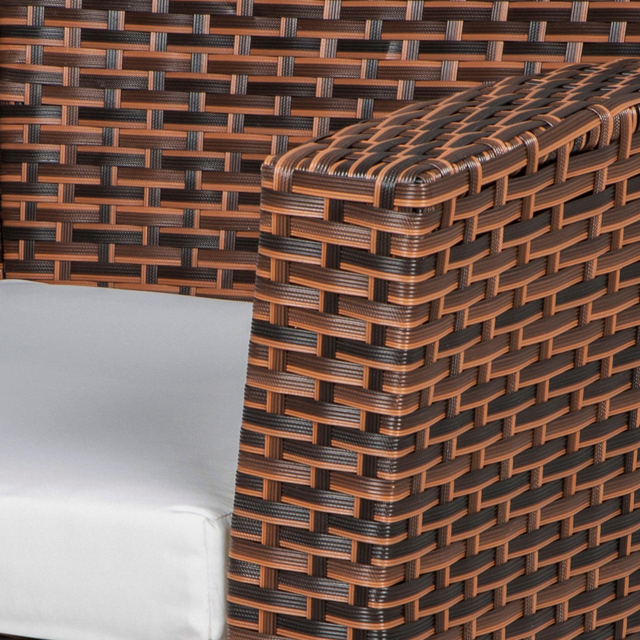 Wynston 4-Piece Outdoor Patio Conversation Set Brown PE Rattan Wicker - Costaelm