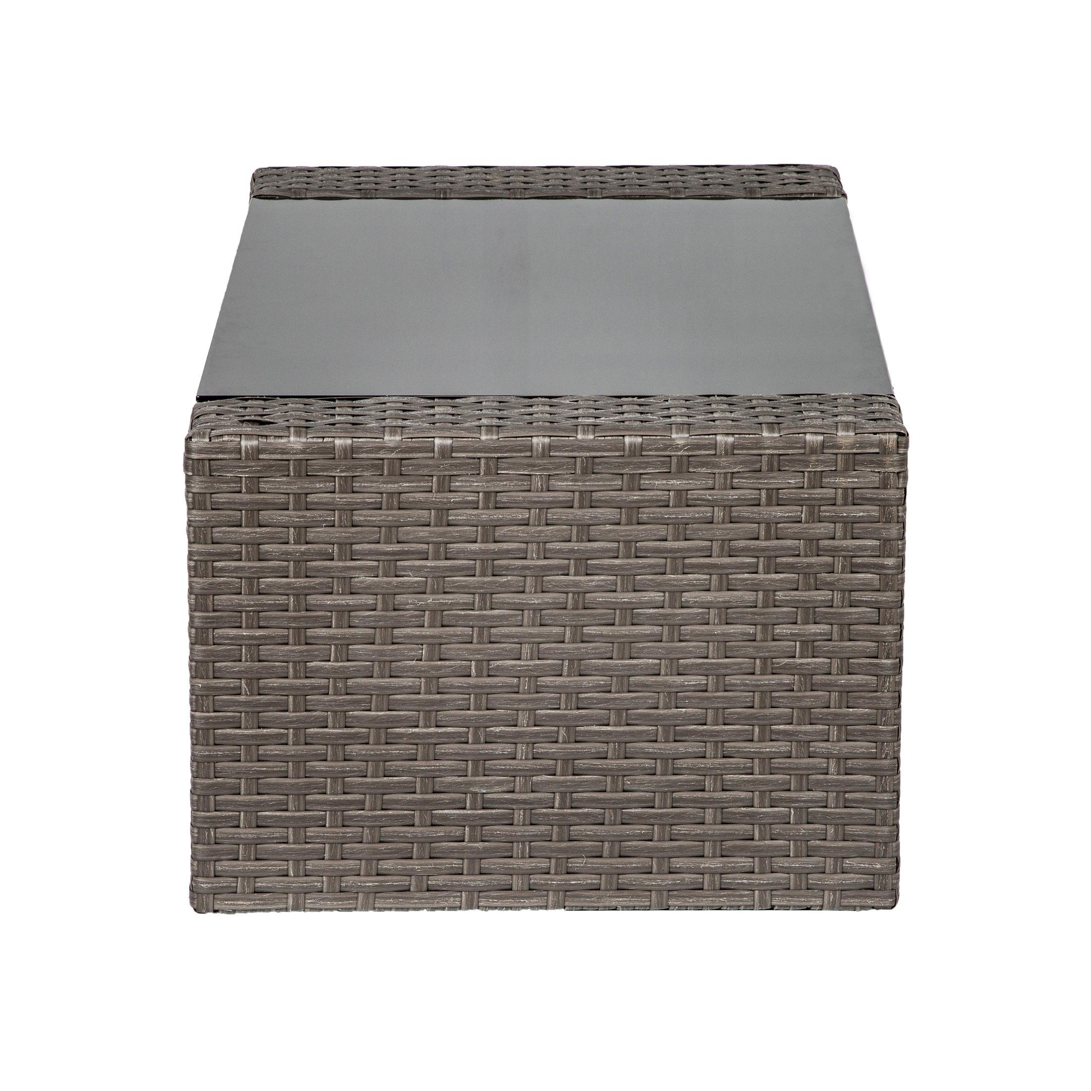Wynston 4-Piece Outdoor Patio Conversation Set Gray PE Rattan Wicker - Costaelm